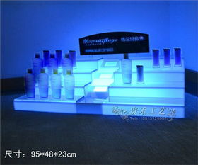 供應(yīng)高檔化妝品展示架 藍(lán)色水晶LED燈箱產(chǎn)品架點(diǎn)亮彩妝陳列新視界